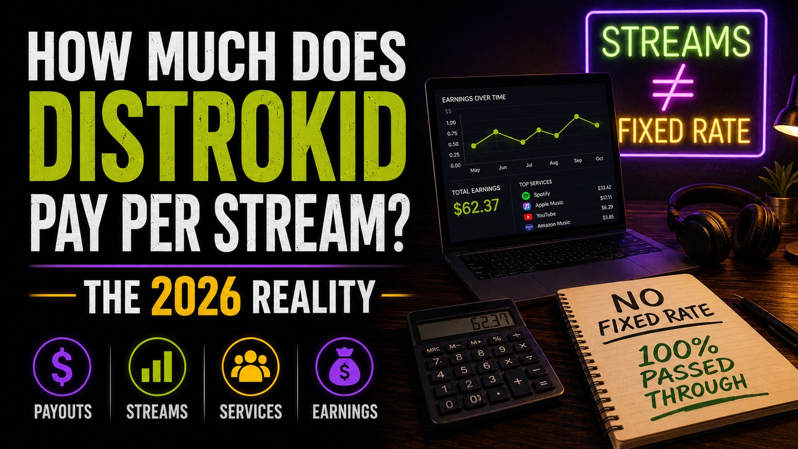 DistroKid pay per stream Spotify Apple Music rates