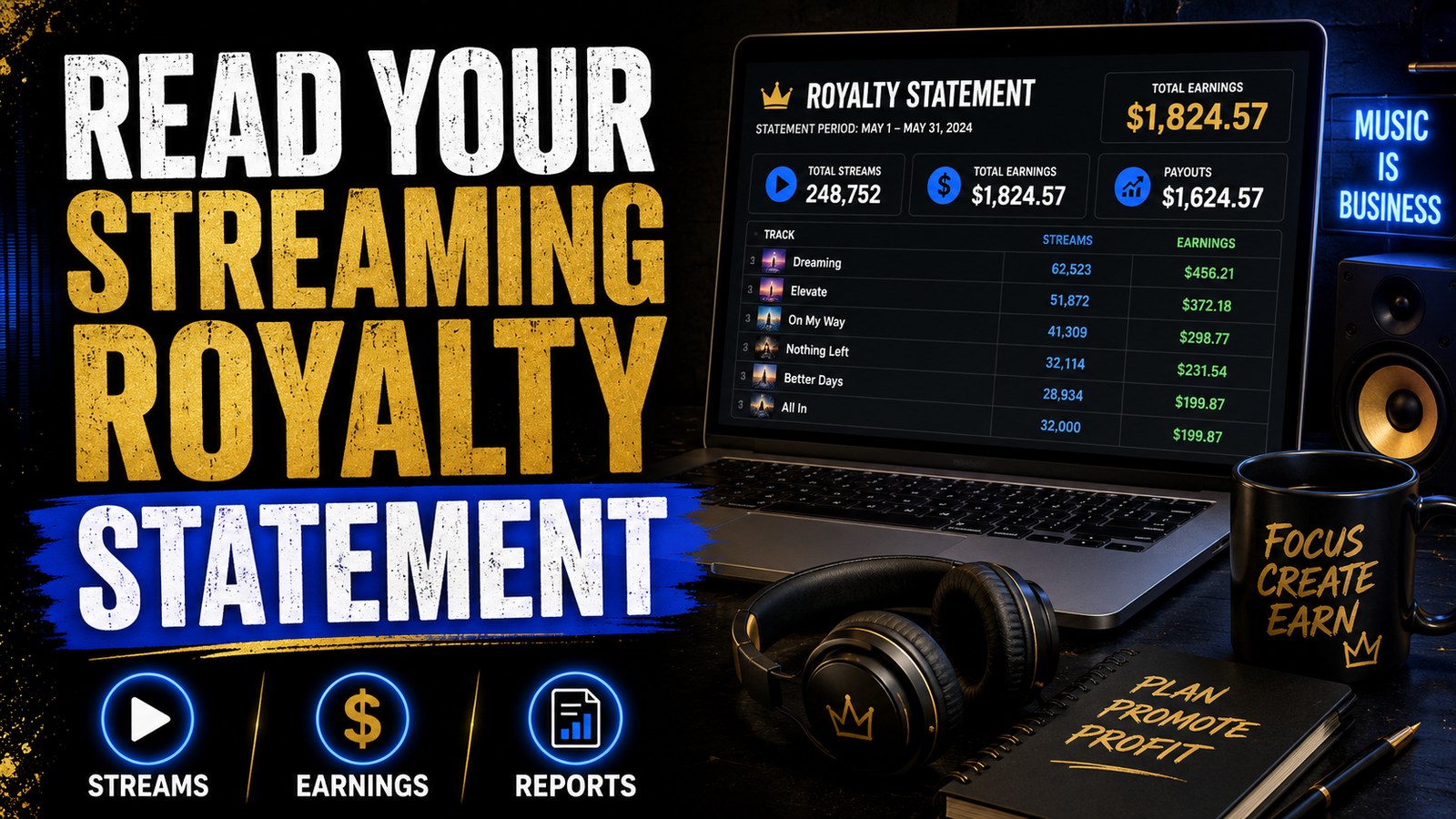 How to read streaming royalty statement music